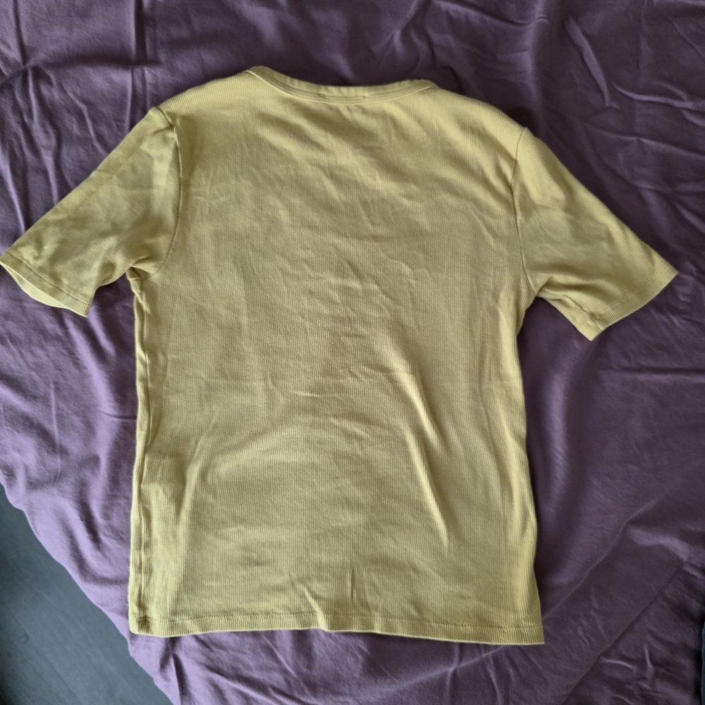 Zara Mustard Ribbed Tee NWOT - Picture 5 of 7